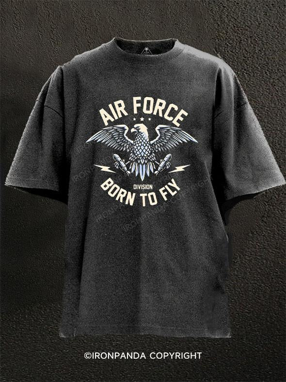 AIR FORCE DIVISION BORN TOO FLY Washed Gym Shirt