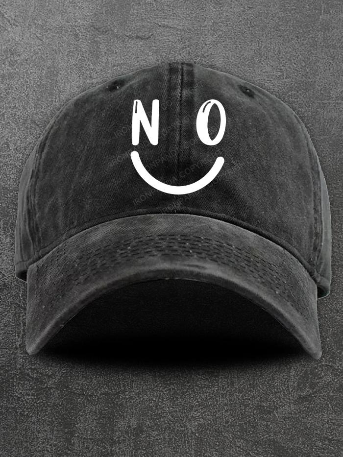 no smile Washed Gym Cap