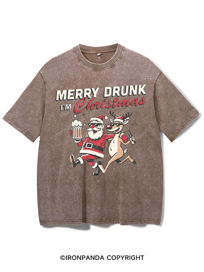 MERRY DRUNK I'M CHRISTMAS VINTAGE GYM SHIRT