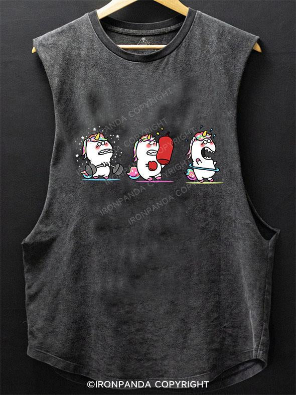 UNICORN WORKOUT SCOOP BOTTOM COTTON TANK