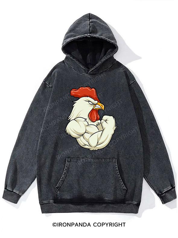 Rooster Thanksgiving Washed Gym Hoodie