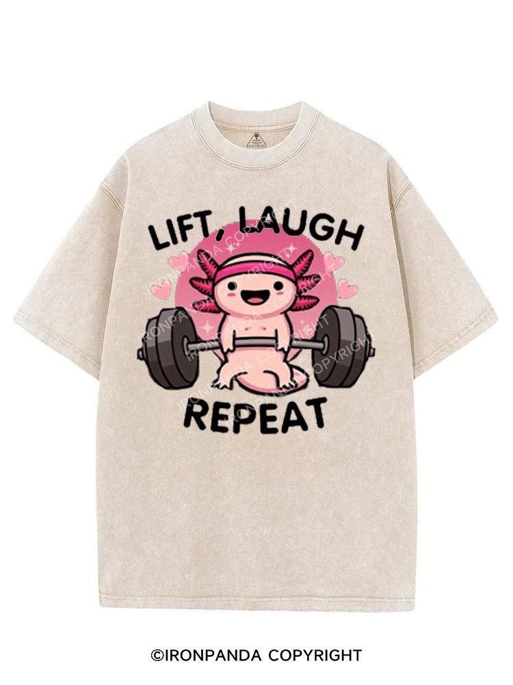 LIFT, LAUGH, REPEAT AXOLOTL VINTAGE GYM SHIRT