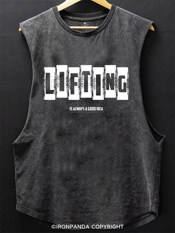 Lifting Is Always A Good Idea SCOOP BOTTOM COTTON TANK