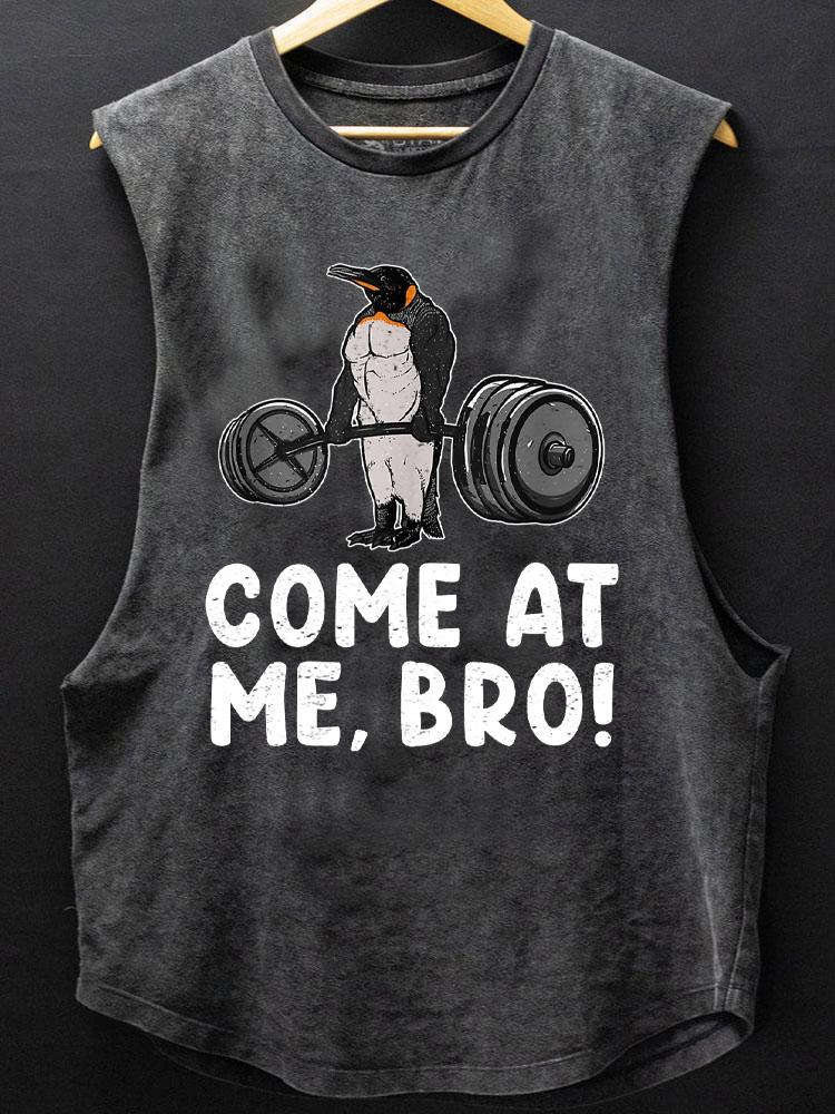 come at me bro penguin deadlift SCOOP BOTTOM COTTON TANK