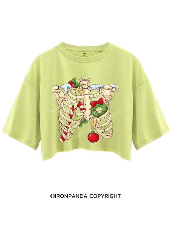 A CHRISTMAS SKELETON CROP TOPS