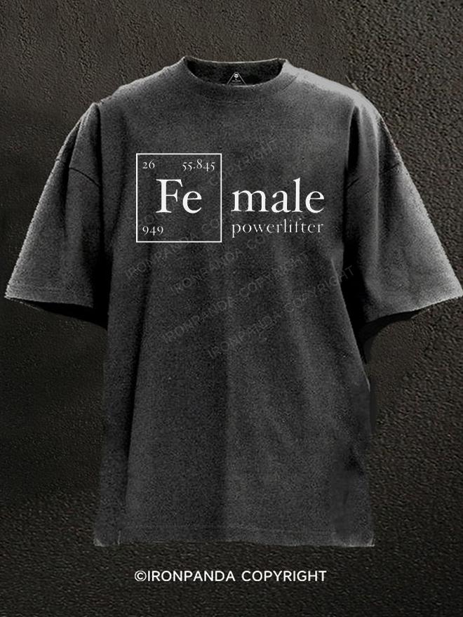 Fe Powerlifter Washed Gym Shirt