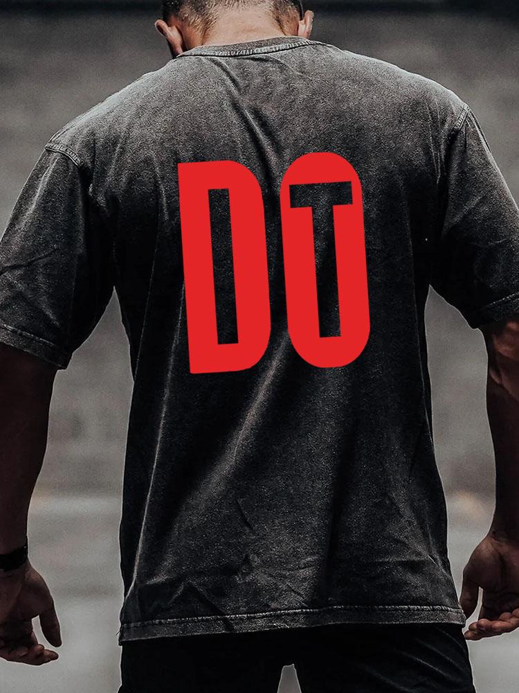 do it back printed Washed Gym Shirt