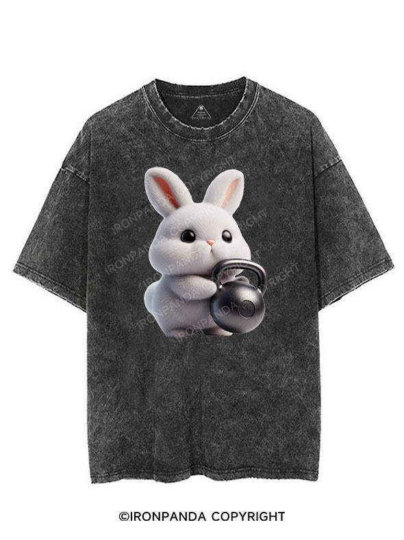 CUTE BUNNY KETTLEBELL VIBES VINTAGE GYM SHIRT