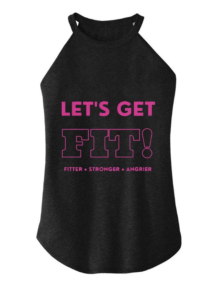 LET'S GET FIT  TRI ROCKER COTTON TANK