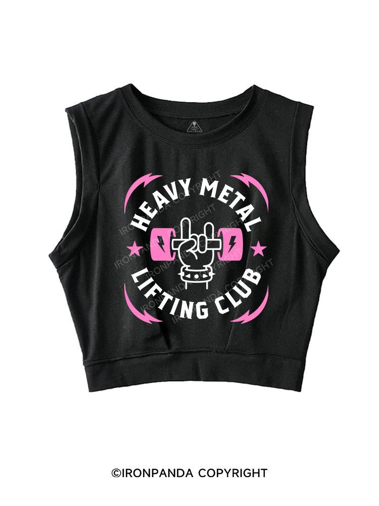 HEAVY METAL LIFTING CLUB SLEEVELESS CROP TOPS