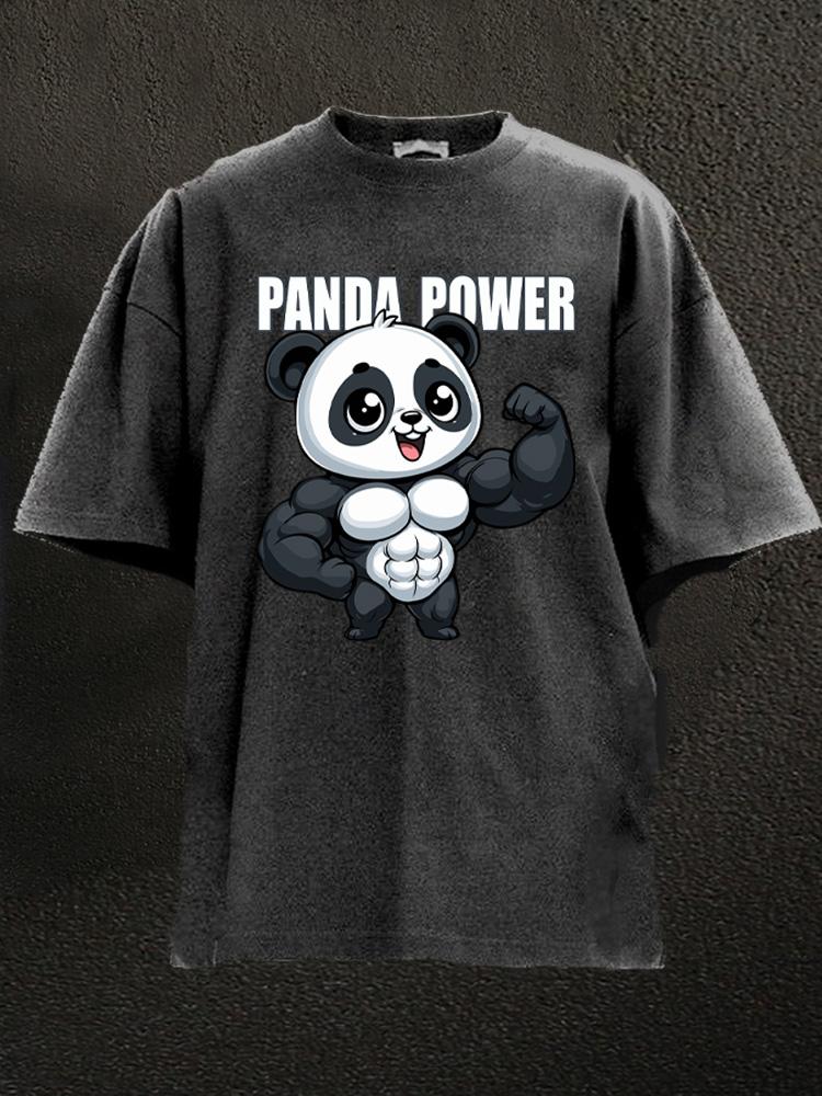 panda power Washed Gym Shirt