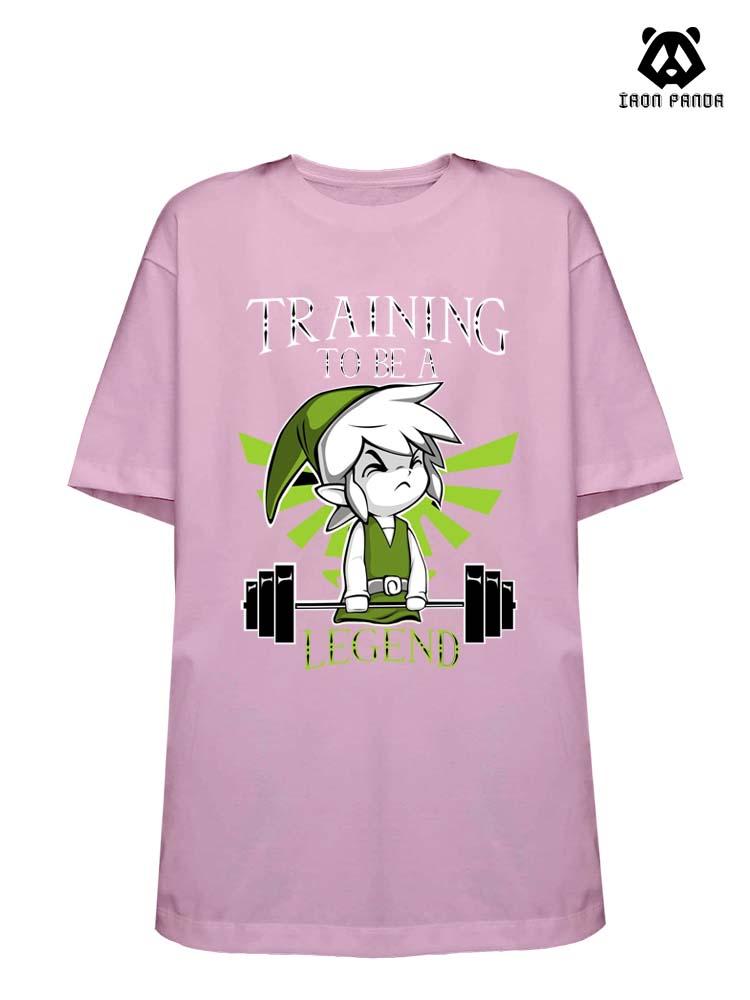 TRAINING TO BE A LEGEND Loose fit cotton  Gym T-shirt