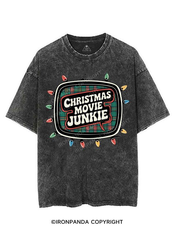 CHRISTMAS MOVIE JUNKIE VINTAGE GYM SHIRT