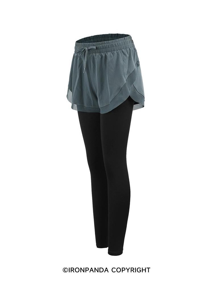 Ironpanda Gray green Women's Yoga Skirt Pants