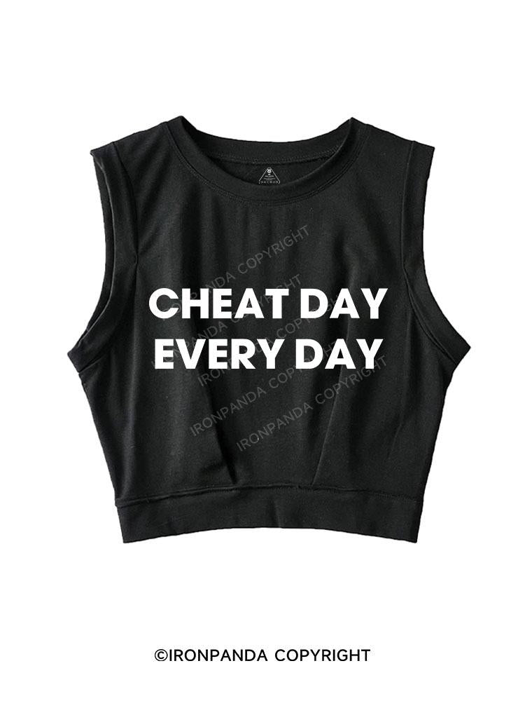 CHEAT DAY EVERY DAY SLEEVELESS CROP TOPS