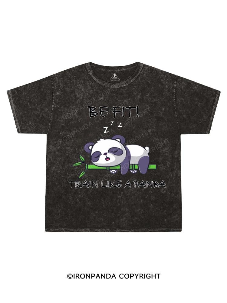 BE FIT! TRAIN LIKE A PANDA Kids Washed T-Shirt