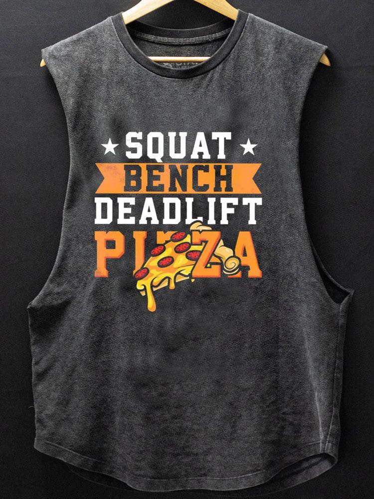 SQuat Bench Deadlift Pizza Scoop Bottom Cotton Tank