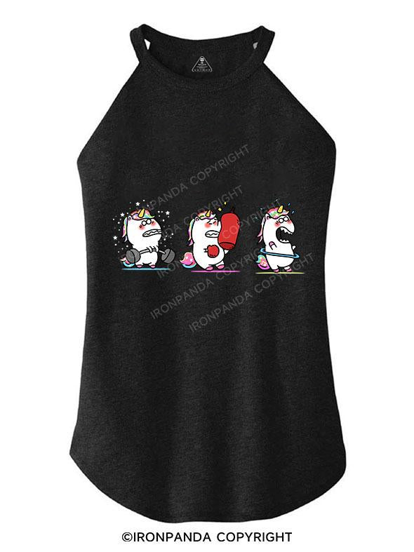 UNICORN WORKOUT TRI ROCKER COTTON TANK