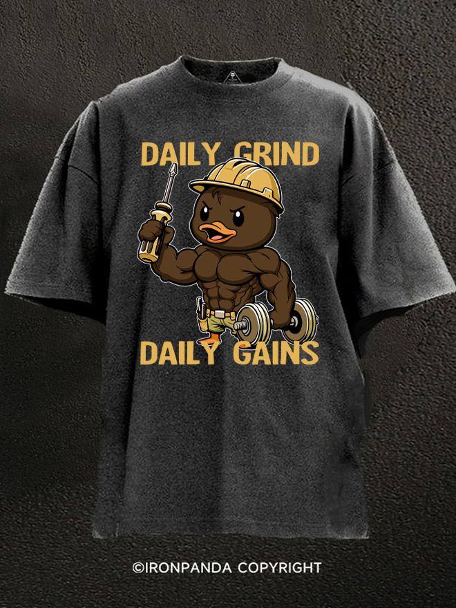 Daily Grind, Daily Gains Washed Gym Shirt