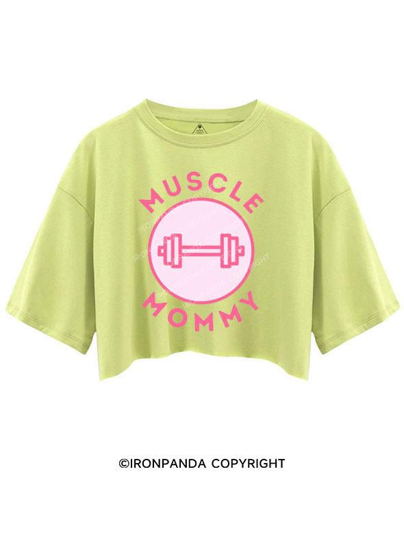 MUSCLE MOMMY PINK CROP TOPS