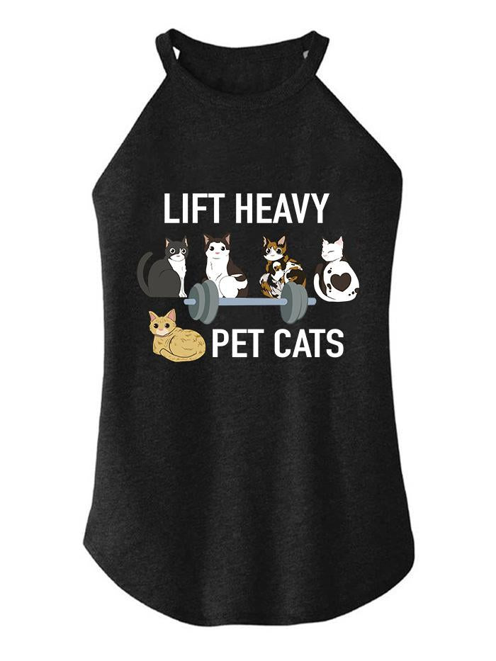 LIFT HEAVY PET CATS ROCKER COTTON TANK