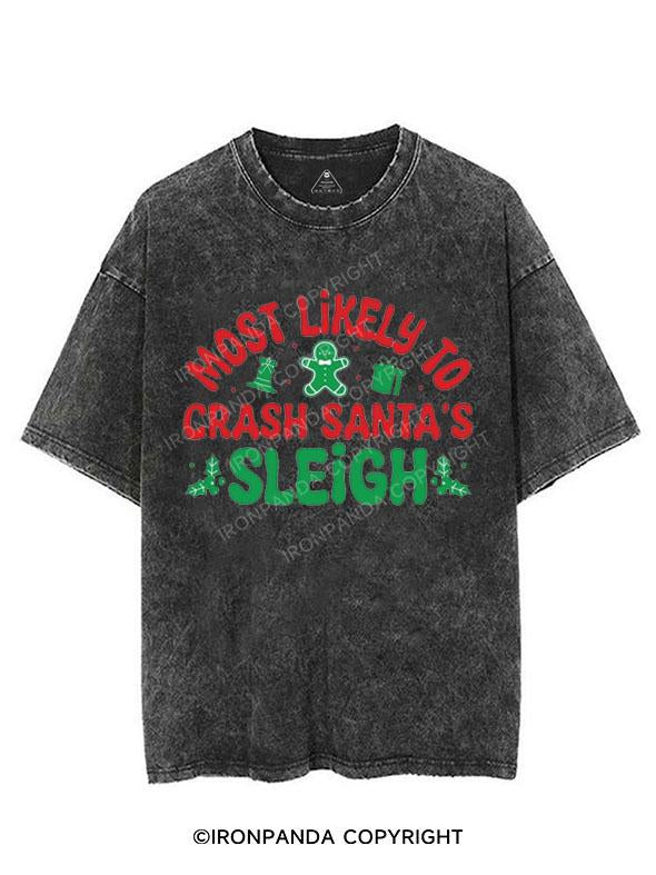 MOST LIKELY TO CRASH SANTA'S SLEIGH VINTAGE GYM SHIRT