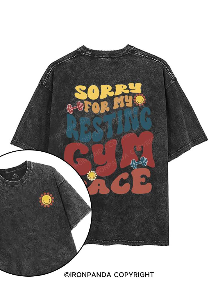 sorry for my resting gym face printed Gym Shirt