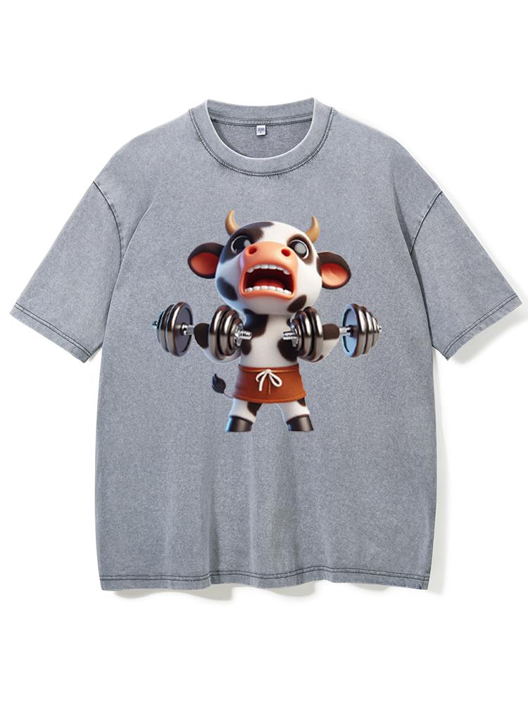 exercise cow Washed Gym Shirt