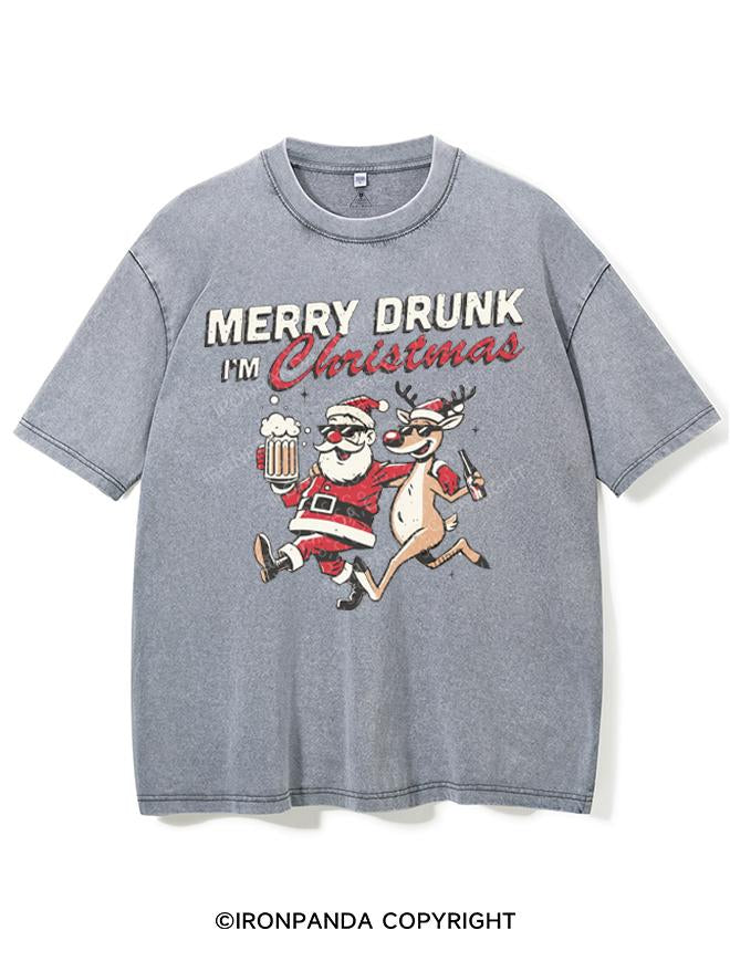 MERRY DRUNK I'M CHRISTMAS VINTAGE GYM SHIRT