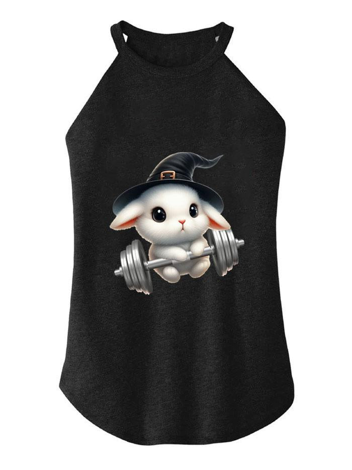 WITCH RABBIT LIFTING TRI ROCKER COTTON TANK