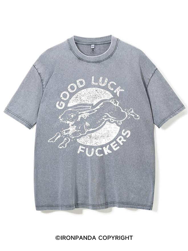 GOOD LUCK FUCKERS VINTAGE GYM SHIRT