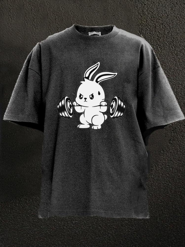 weightlifting rabbit Washed Gym Shirt