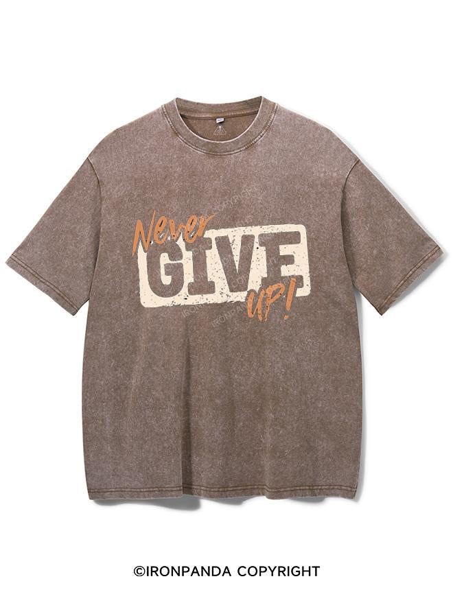 NEVER GIVE UP VINTAGE GYM SHIRT