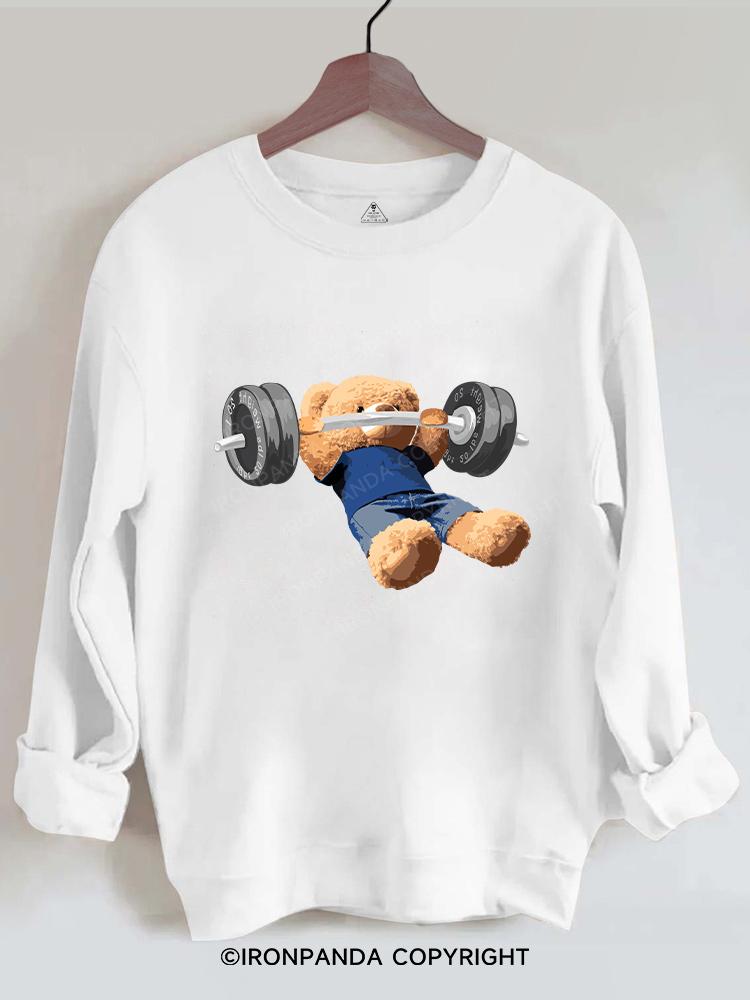 Teddy bear bench press Gym Sweatshirt