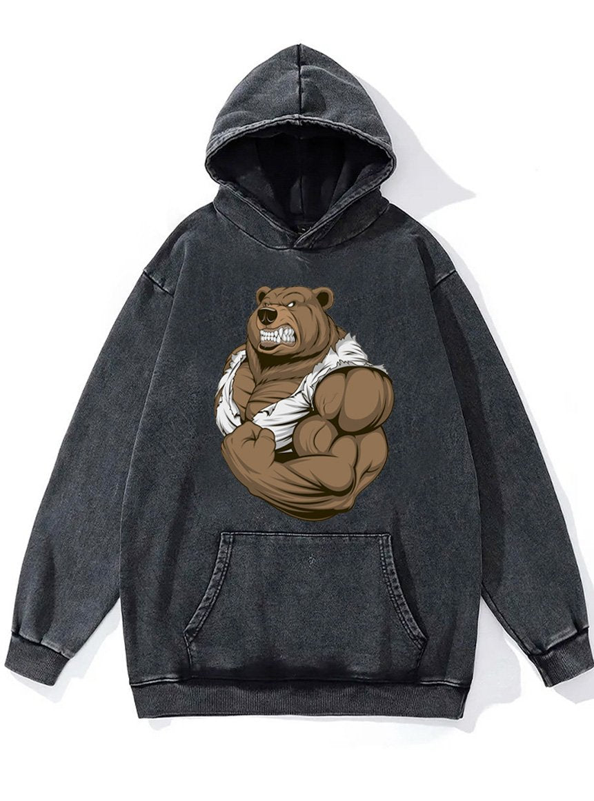 angry bear Washed Gym Hoodie