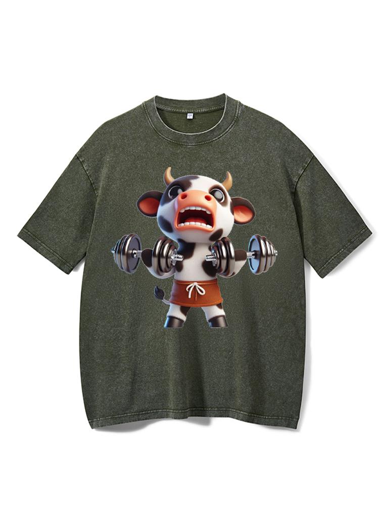 exercise cow Washed Gym Shirt