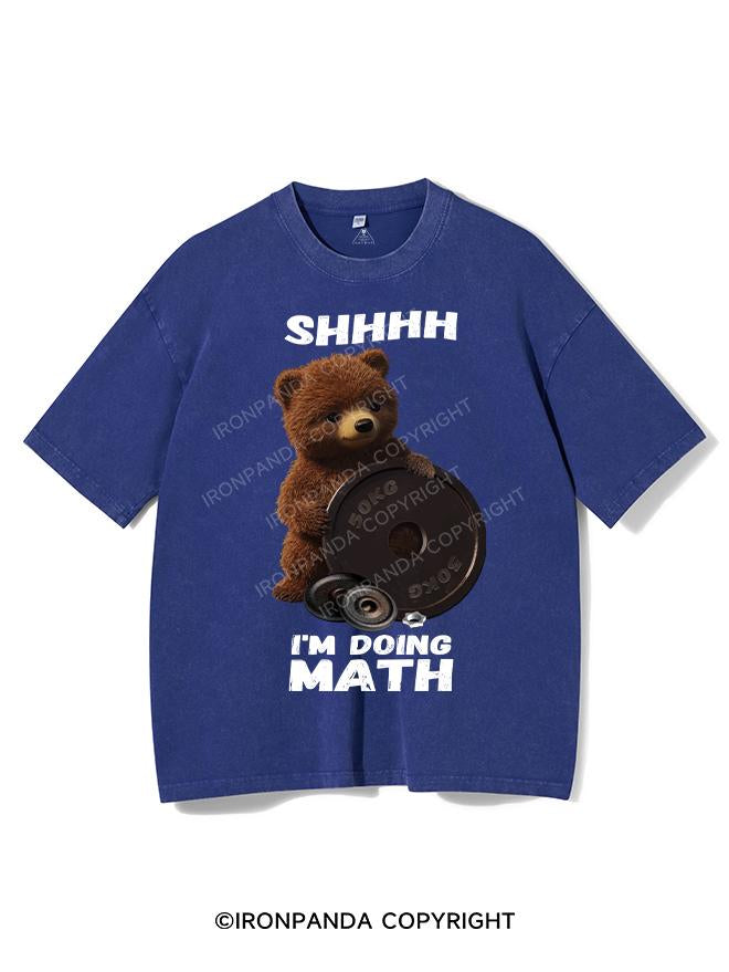 SHHHH I'M DOING MATH BROWN BEAR VINTAGE GYM SHIRT