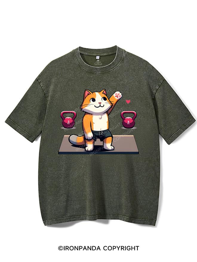 KITTEN WORKOUT VINTAGE GYM SHIRT