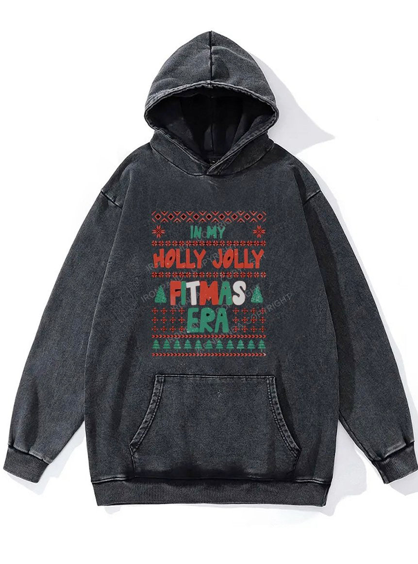 Holly Jolly Fitmas Era Washed Gym Hoodie