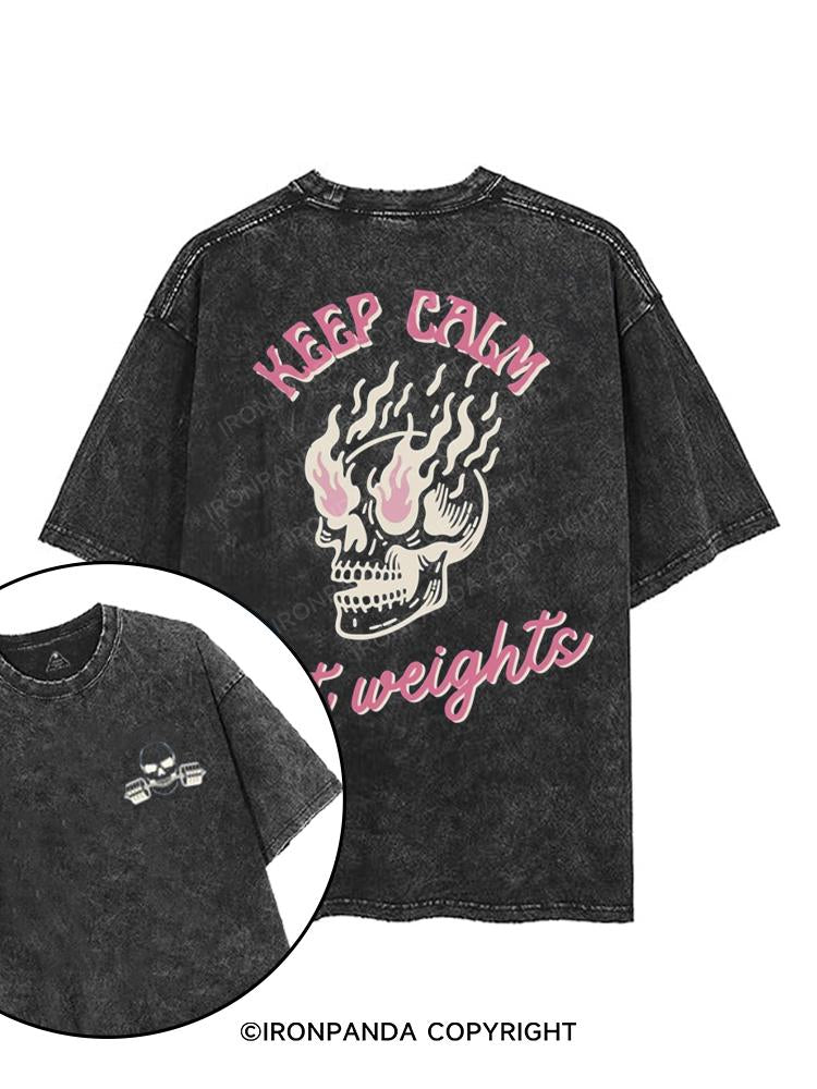 Keep Calm Lift Weights printed Gym Shirt