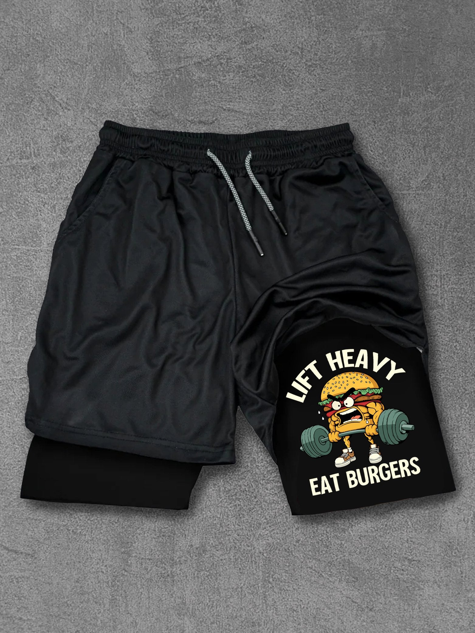 Lift Heavy Eat Burgers Performance Training Shorts