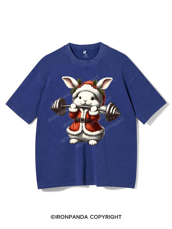 CHRISTMAS BUNNY WORKOUT VINTAGE GYM SHIRT