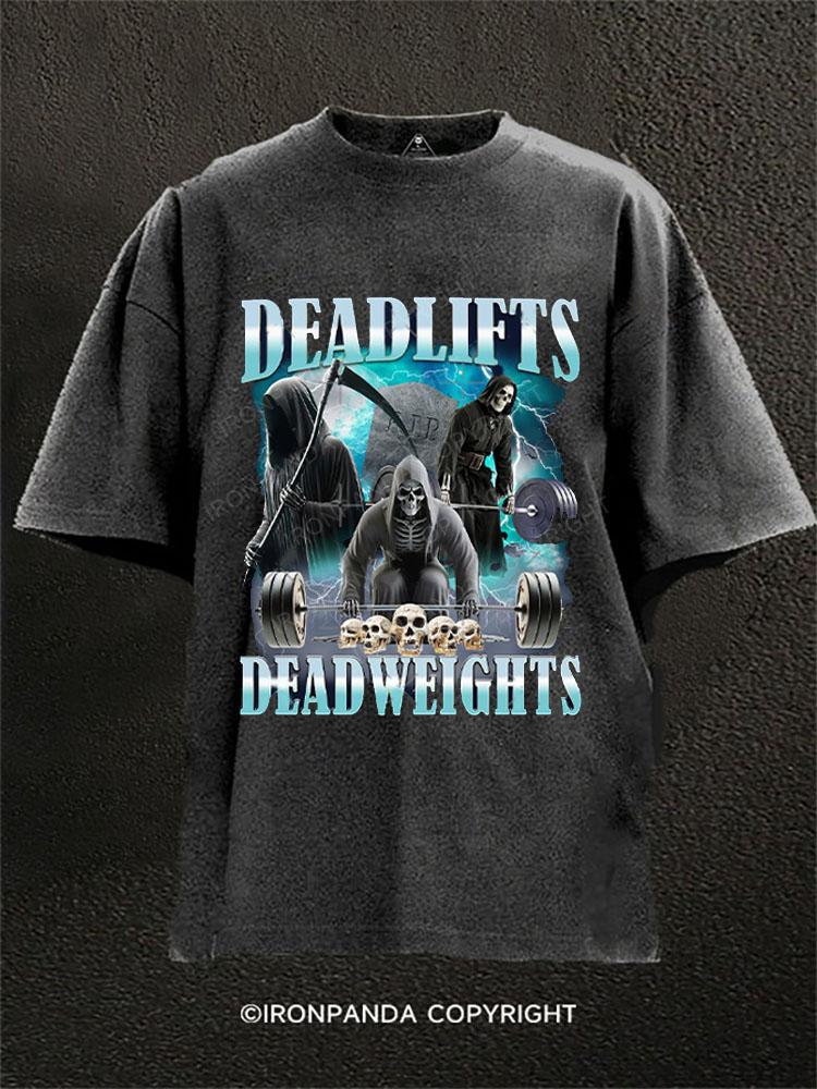 deadlift skeleton Washed Gym Shirt