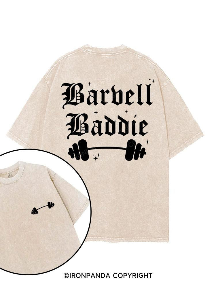 BARBELL BADDIE printed Gym Shirt