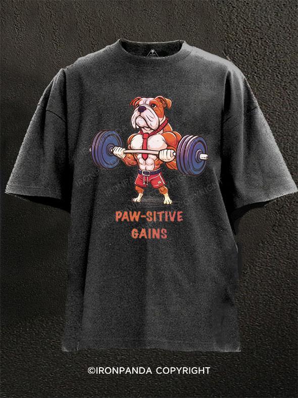 Paw-sitive Gains Washed Gym Shirt