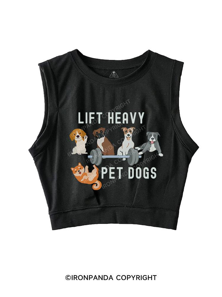 LIFT HEAVY PET DOGS SLEEVELESS CROP TOPS