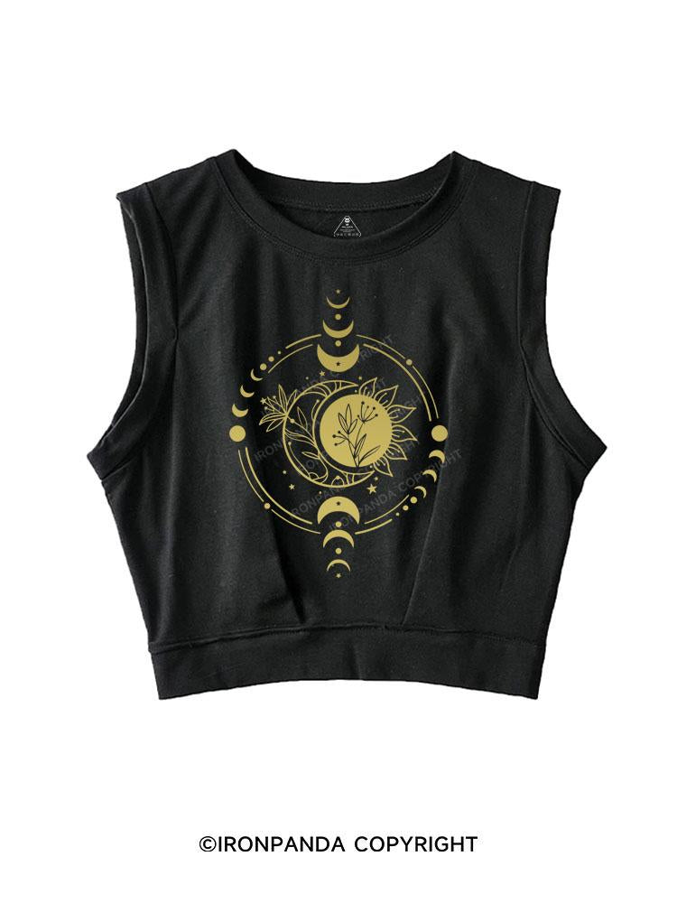 MOON & SUN SLEEVELESS CROP TOPS