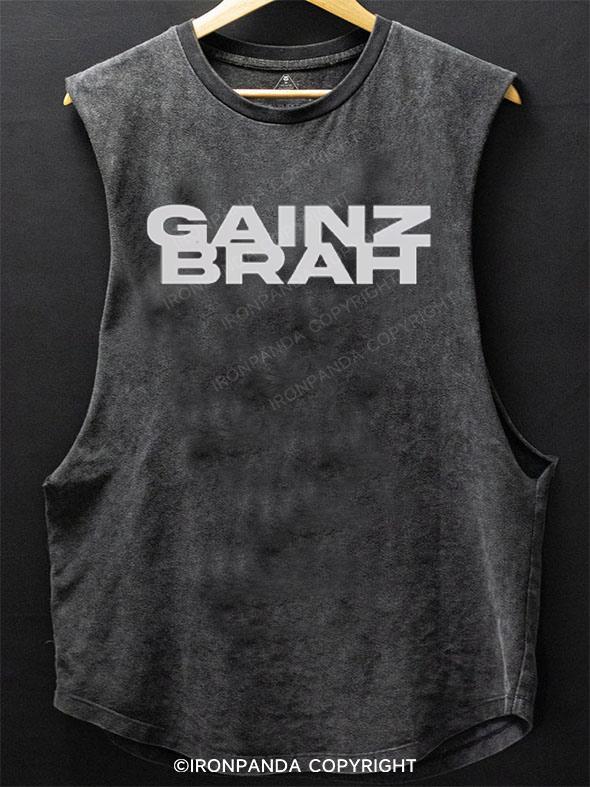 gainz brah SCOOP BOTTOM COTTON TANK