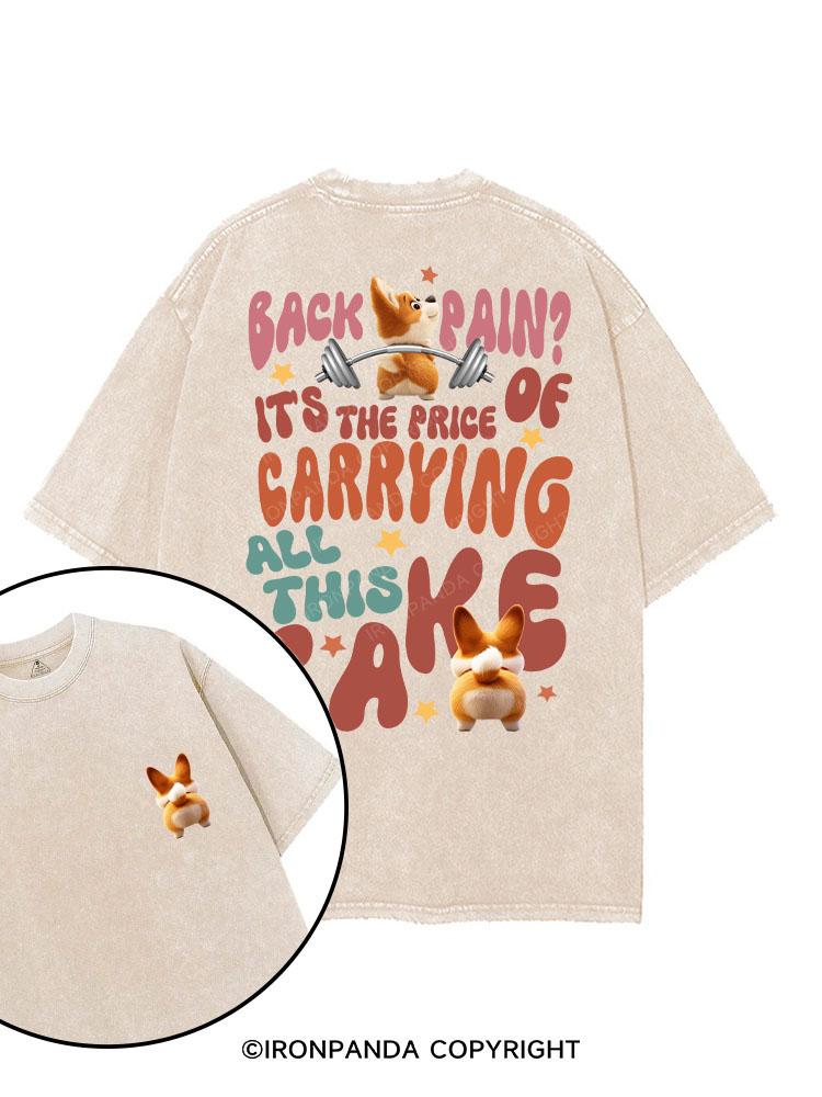 BACK PAIN? IT'S THE PRICE OF CARRYING ALL THIS CAKE printed Gym Shirt