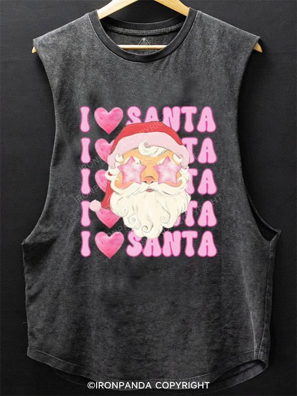 I LOVE SANTA SCOOP BOTTOM COTTON TANK